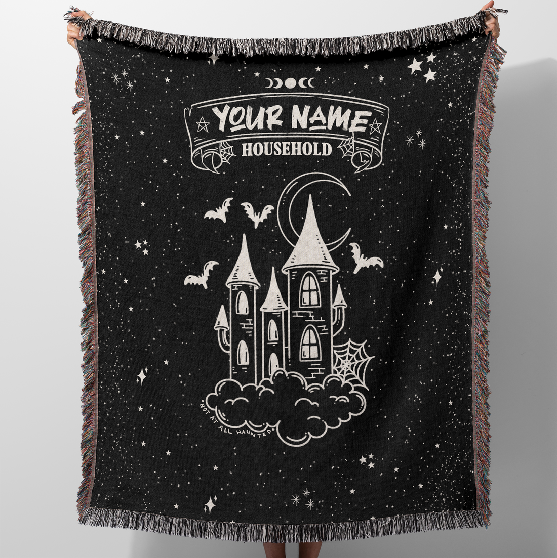 Customizable Our Haunted Home Woven Throw Blanket